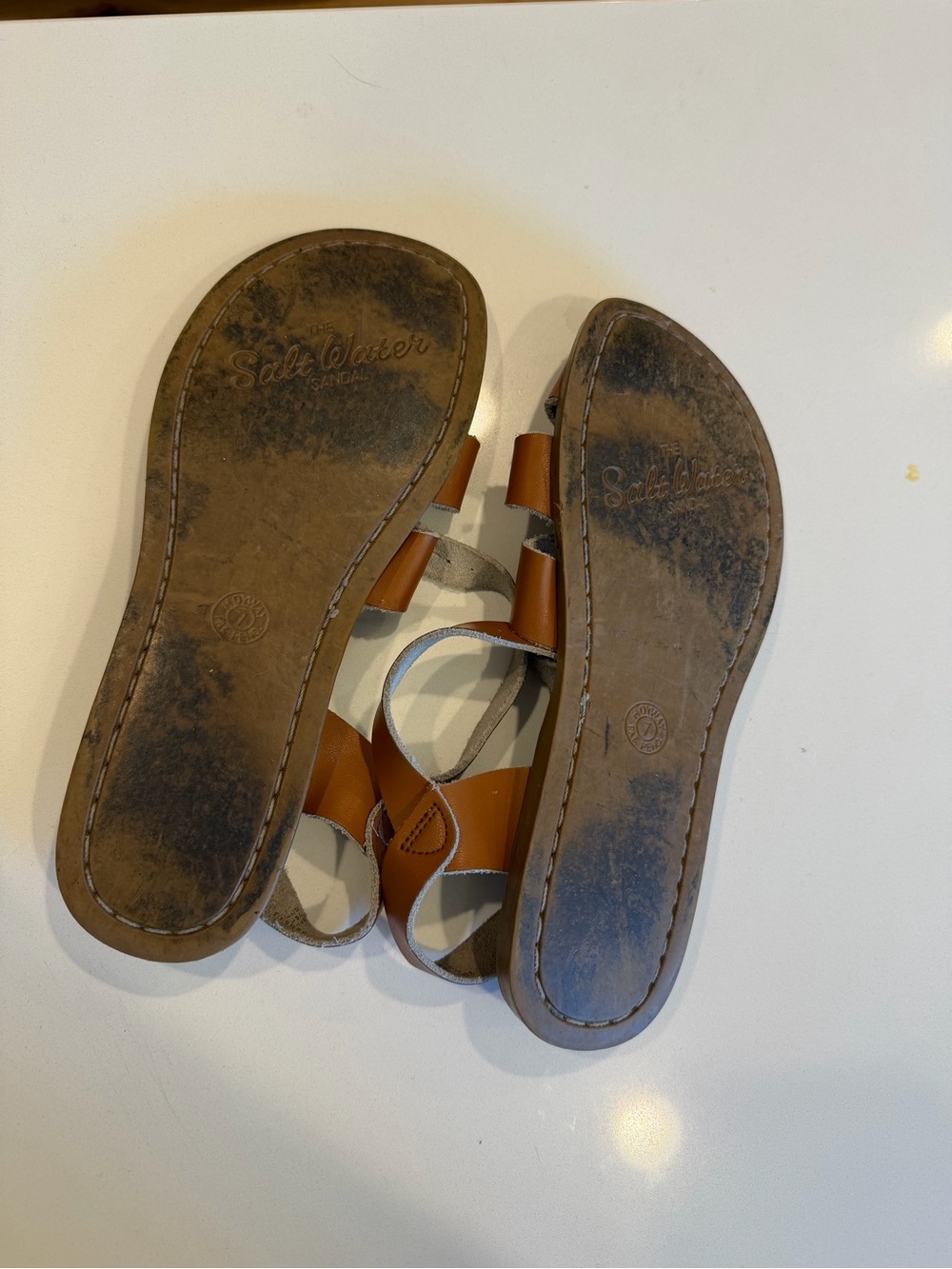 Adult Women’s Salt Water Sandals by Hoy Leather Tan size 9 - Picture 4 of 5